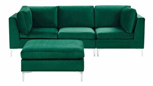 Canapea trei locuri EVENA (verde) (cu taburete)