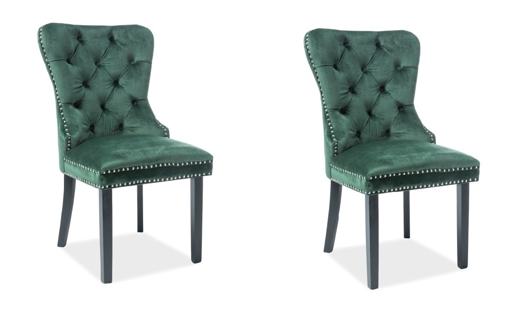Set 2buc. scaune de sufragerie Aurore Velvet (verde) *vânzare stoc