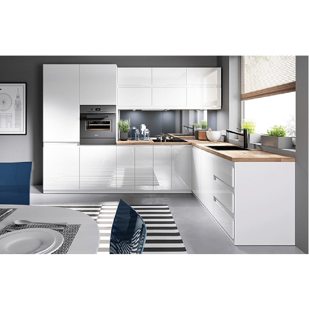 Dulap de bucătărie pentru chiuvetă D80Z Aurellia (alb + alb lucios)