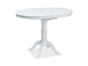 Masă de sufragerie extensibilă 100-129 cm Dani (alb + alb) (pentru 4 până la 6 persoane)