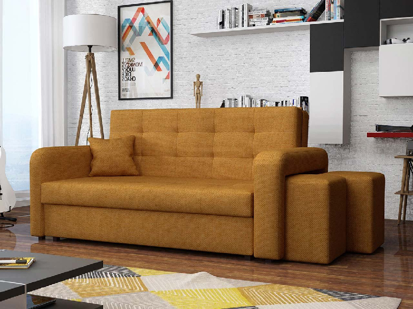 Canapea cu taburete III Candy (portocaliu)