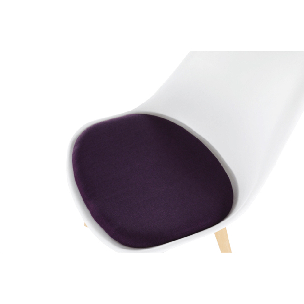 Scaun de sufragerie Damiara (alb + violet) 