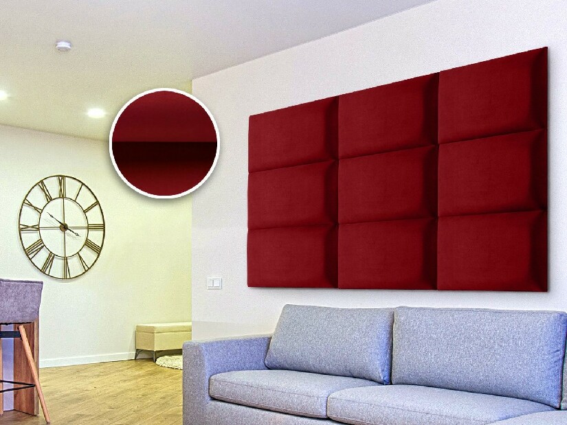 Panou tapițat Soundless 40x30 cm (roșu)