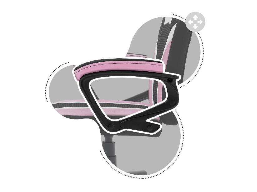 Scaun gaming pentru copii Rover 1 (negru + roz)