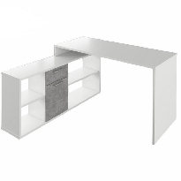 Masă PC Norrix (alb + beton)