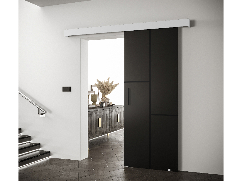 Uși culisante 90 cm Sharlene VII (negru mat + alb mat + negru)