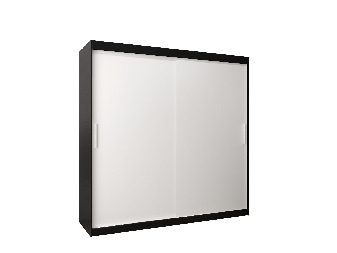 Dulap de haine 200 cm Toki (negru mat + alb mat)