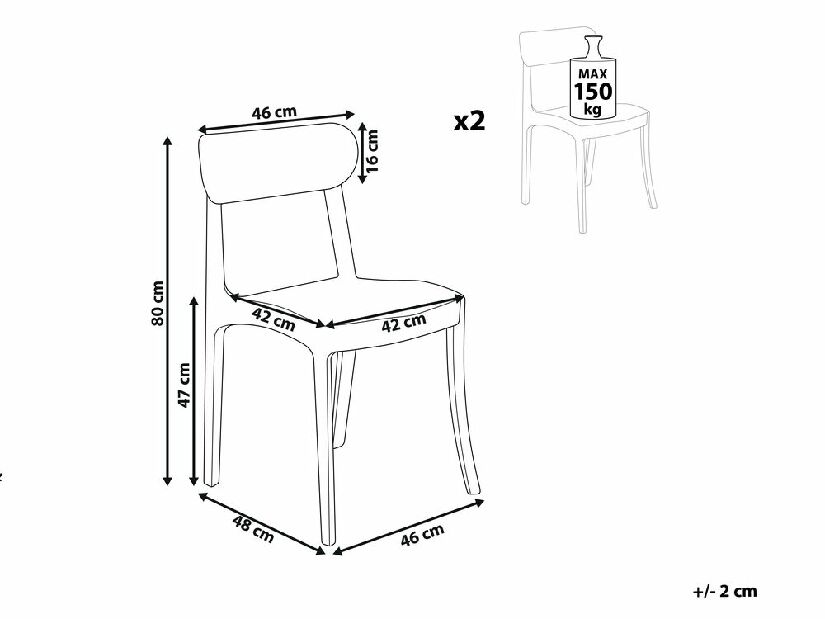 Set 2 buc scaun tip bar Cobey (transparentă)