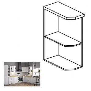 Dulap inferior de bucătărie cu rafturi D25PZ Provense (Alb) (S)