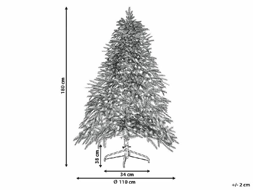 Pom de Crăciun 180 cm Mieza (alb)
