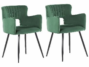 Set 2 buc scaune sufragerie Shelba (verde închis) 