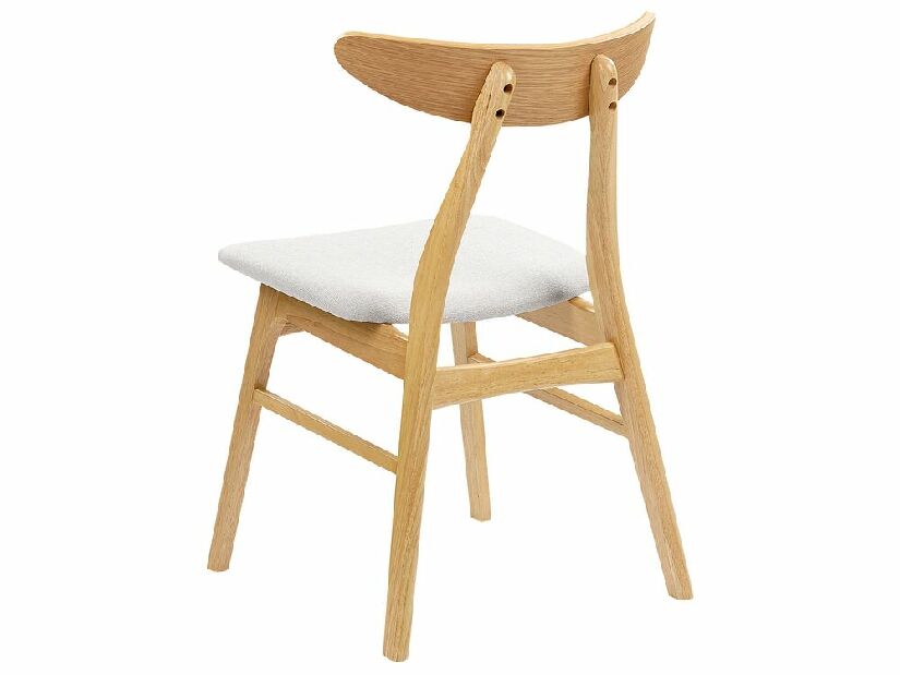 Set 2 buc scaune sufragerie Lynza (lemn deschis + gri deschis)