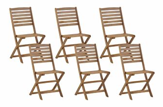 Set 6 buc. scaune grădină TALAVO (lemn deschis)