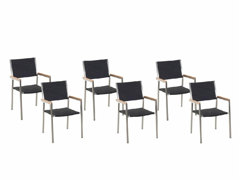 Set scaune 4 buc. Grosso (negru) (ratan)