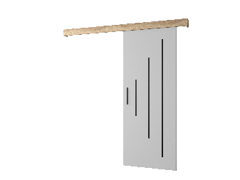Uși culisante 90 cm Sharlene Y (alb mat + stejar sonoma + negru)