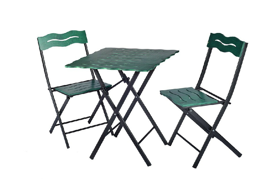 Set masă scaune de grădină (3 buc) Bonita (verde + Negru)
