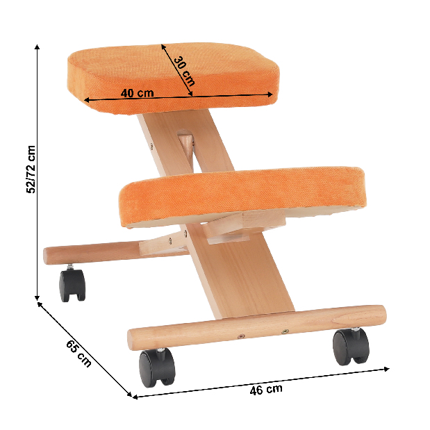 Fotoliu genunchi ergonomic Florentina (portocaliu + fag)