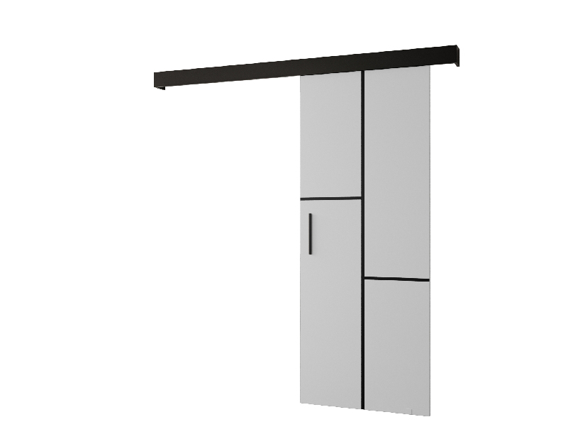 Uși culisante 90 cm Sharlene VII (alb mat + negru mat + negru)