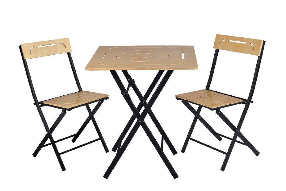 Set masă scaune de grădină (3 buc) Bonita (maro + Negru)