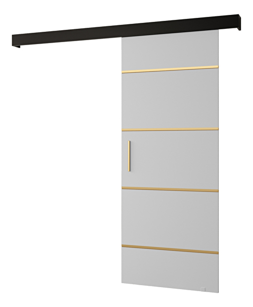 Uși culisante 90 cm Sharlene IV (alb mat + negru mat + auriu)