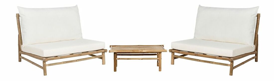Set mobilier de grădină Theta (lemn deschis + alb) 