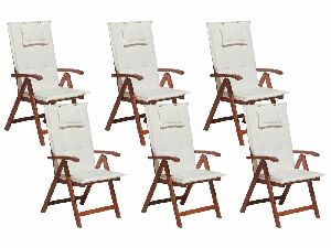 Set 6 buc. scaune grădină TRATORIA (roșu închis + alb)
