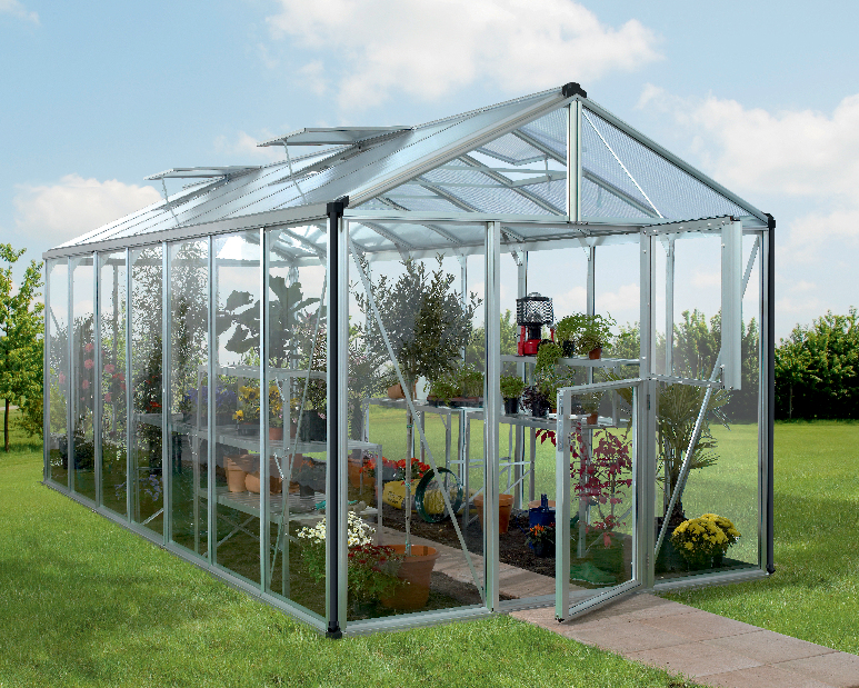 Stil clasic Greenhouse Zeus 13800 (policarbonat + sticlă securizată + aluminiu anodizat)