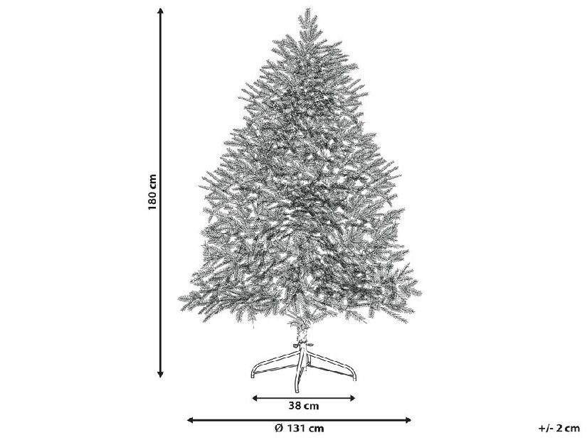 Pom de Crăciun 180 cm Bresco (alb) (cu iluminat)