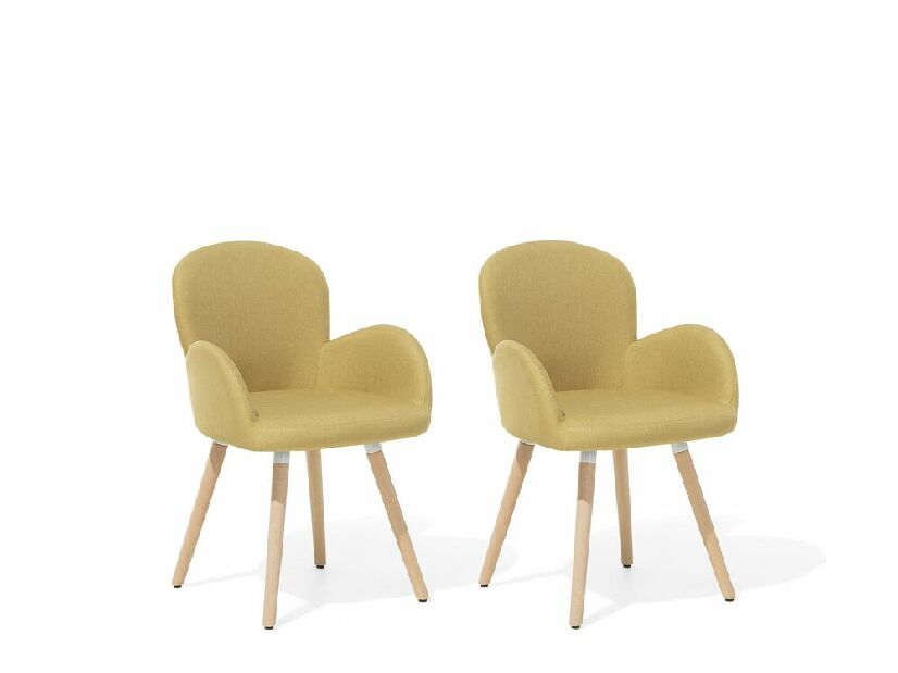Set 2 buc. scaune pentru sufragerie Broville (galben)