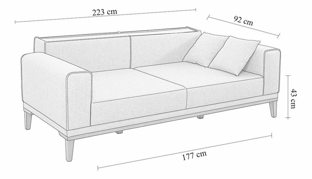 Set canapele/fotolii 3+1 Lesana (Gri închis)