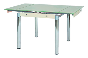 Masă de sufragerie extensibilă 80-131 cm Gerardo (crem + cromat) (pentru 4 până la 6 persoane)