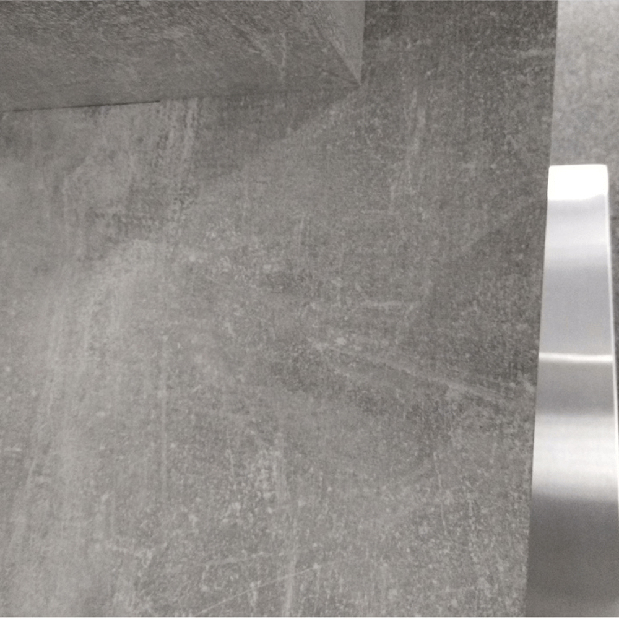 Masă de sufragerie Farnali (alb lucios + beton)
