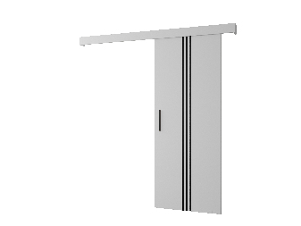 Uși culisante 90 cm Sharlene V (alb mat + alb mat + negru)