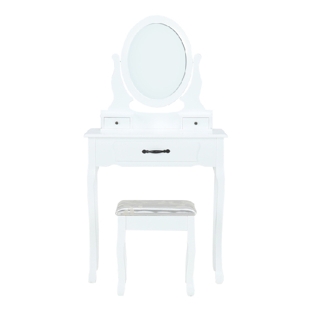 Masă de toaletă cu taburete Linetik (alb)