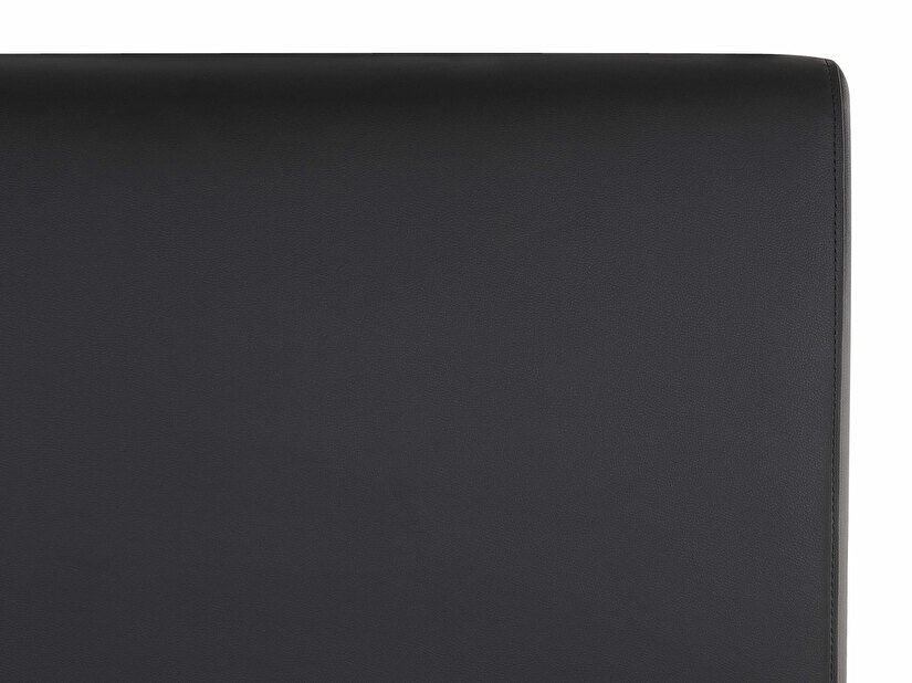 Pat continental 160 cm MADOM (piele artificială) (negru) (cu somieră și saltea)