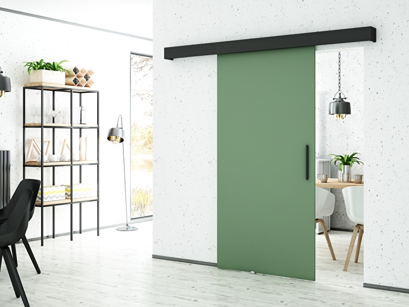 Uși culisante 90 cm Louis I (verde + negru mat + negru mat)