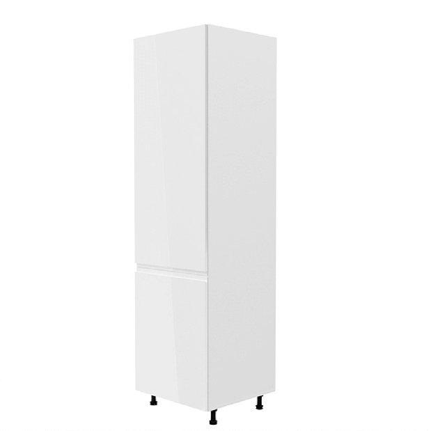 Dulap de bucătărie pentru frigider încorporat D60ZL Aurellia (alb + alb lucios) (S)