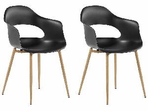 Set 2 buc. scaune de sufragerie URCA (negru)