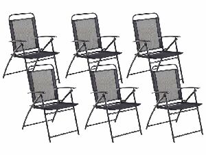 Set 6 buc. scaune de grădină LOVE (negru)