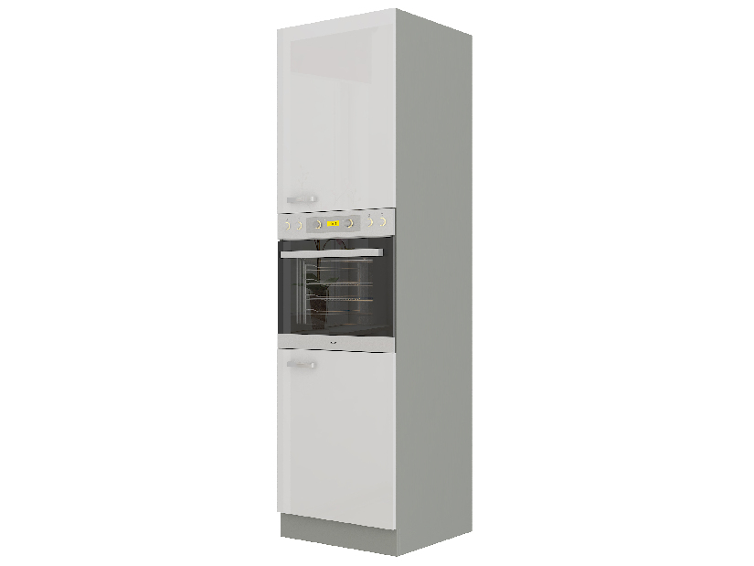 Dulap de bucătărie pentru alimente pentru cuptor Brunea 60 DP-210 2F (gri + alb lucios)