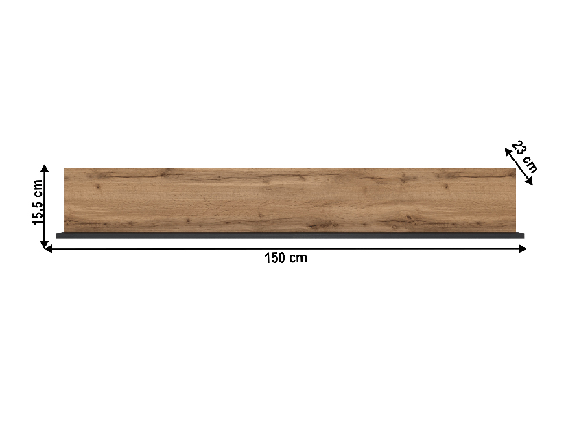 Raft 150 cm Lorcan 150 (stejar wotan)