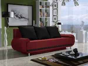 Canapea trei locuri Almonis (Roșu + negru)