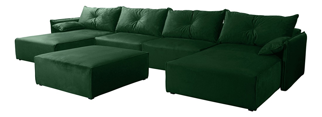 Set canapea fotoliu Leonaro Puf U (verde închis)