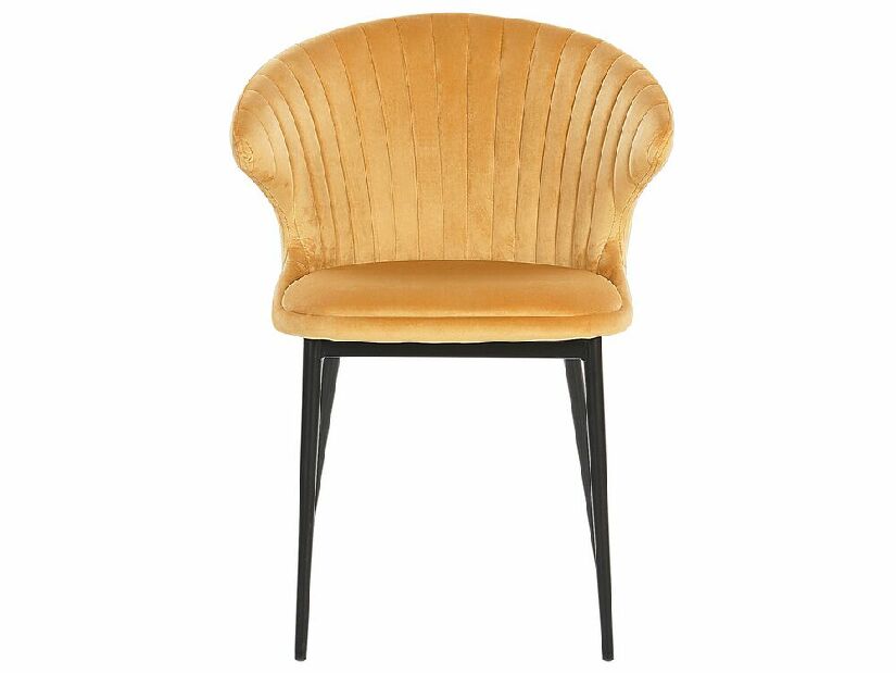 Set 2 buc. scaune pentru sufragerie AUGLI (stofă) (galben)