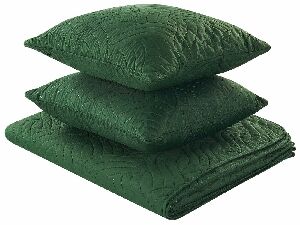 Set cuvertură pat și 2 perne 220 x 240 cm Bent (verde)