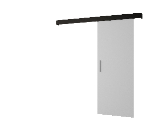 Uși culisante 90 cm Sharlene I (alb mat + negru mat + argintiu)