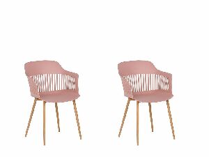 Set 2 buc. scaune de sufragerie BARCA (roz)
