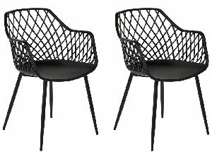 Set 2 buc scaune de sufragerie Nasza (negru)