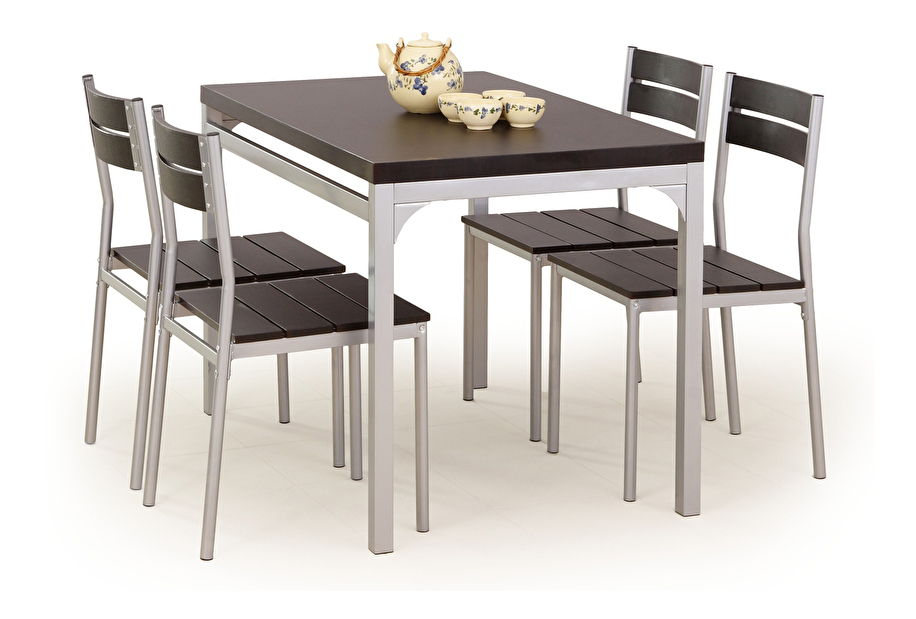 Set masă scaune pentru sufragerie Benua (pentru 4 persoane) (wenge)