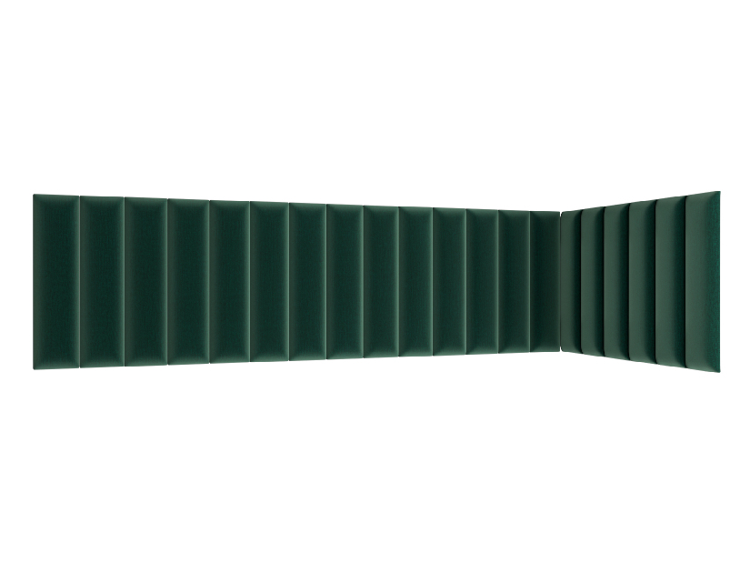 Set 20 panouri tapițate Quadra 210x90x60 cm (Verde)